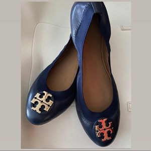 Tory Burch Elastic Flats - Navy